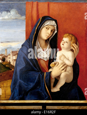 Vierge à l'enfant de Giovanni Bellini, 1480 . Banque D'Images