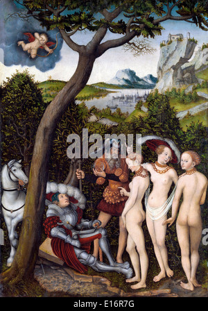 Le jugement de Paris par Lucas Cranach le Vieux, 1528 Banque D'Images