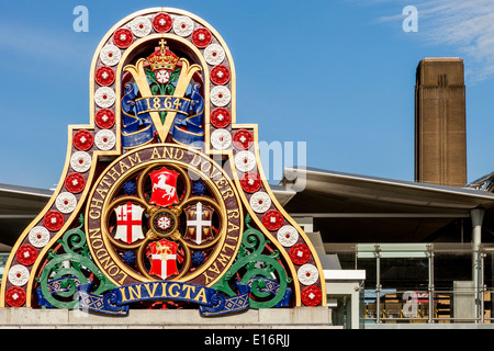 L'entrée de la station de Blackfriars, Londres, Angleterre Banque D'Images