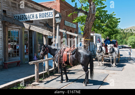 Montana, Virginia City, National Historic Landmark District, 19C ville minière, Stagecoach Tours Banque D'Images