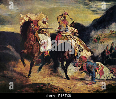 Combat de Giaour et Hassan par Eugène Delacroix, 1826 Banque D'Images