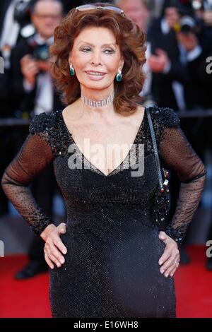 Cannes, France. 24 mai, 2014. Sophia Loren..tapis rouge de la cérémonie de clôture du Festival de Cannes 2014.Cannes, France.24 Mai 2014. Credit : Roger Harvey/Globe Photos/ZUMAPRESS.com/Alamy Live News Banque D'Images