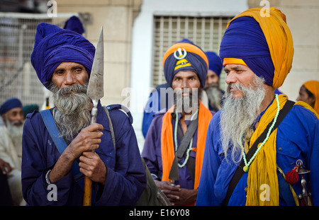 Saint homme sikh, Delhi, Inde Banque D'Images