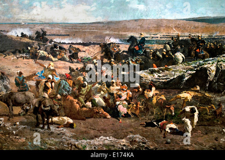 La bataille de Tétouan 1863 ( Espagnol - Guerre de 1859-1860 Marocaine Maroc Espagne ) Marià Fortuny - Espagne 1874 1838 Banque D'Images