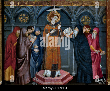 Retable Saint Stephen ( Monastère de Santa Maria de Gualter ) 1385 Barcelone Jaume Serra1358 -1395 Espagne Art gothique médiévale Banque D'Images