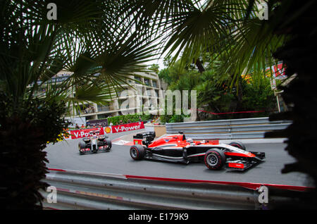 Monte Carlo, Monaco. 25 mai, 2014. Jules Bianchi (FRA), Marussia F1 Team, dans l'action au Grand Prix de Formule 1 de Monaco, Monte Carlo. Crédit : Kevin Bennett/Alamy Live News Banque D'Images
