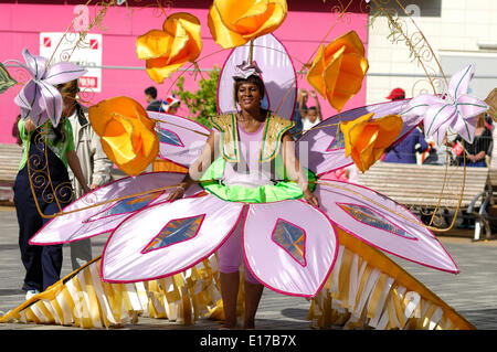 Carnaval international de Luton 25 mai 2014, danse et musique du monde entier dans les rues de Luton, Bedfordshire, Royaume-Uni Banque D'Images