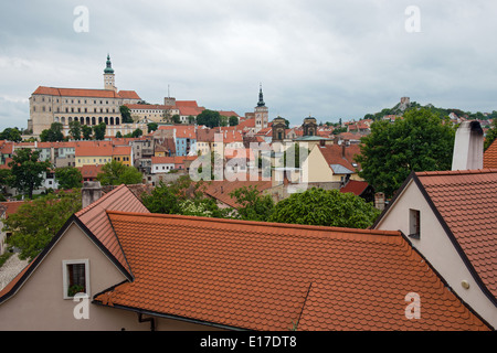 Mikulov Château et vieille ville, République Tchèque Banque D'Images