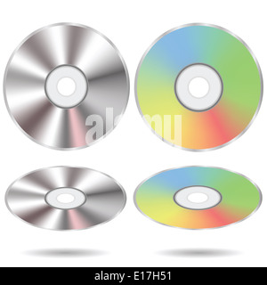 Illustration colorée avec jeu de CD-ROM sur un fond blanc pour votre conception Banque D'Images