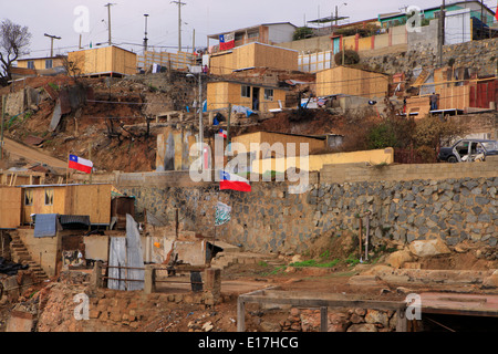 Valparaiso, après le grand incendie, la reconstruction des habitations Chili 2014 Banque D'Images