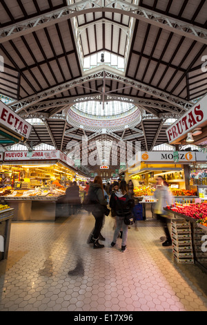 Le Mercado Central couvert ou Marché Central de Valence. Banque D'Images