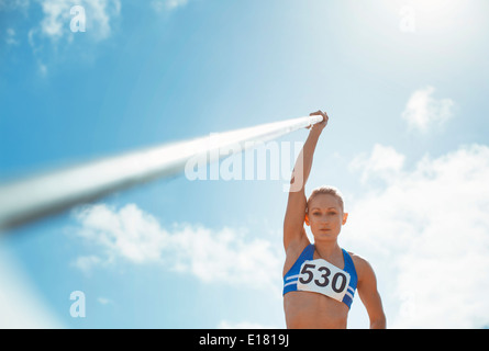 Pôle holding athlète Banque D'Images