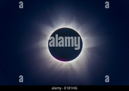 La couronne interne au cours de l'éclipse totale du soleil, le 14 novembre 2012, à partir d'un site près de Lakeland Downs, Queensland Banque D'Images