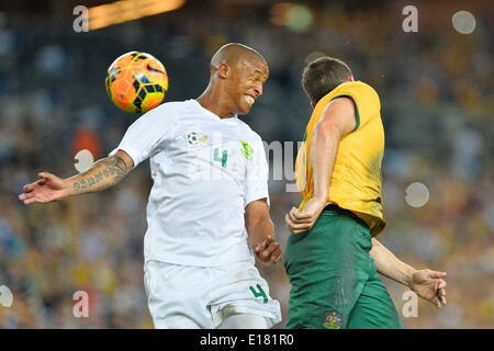 Sydney, Australie. 26 mai, 2014. Défenseur Bafana Bafana Thabo Nthethe en action pendant la Coupe du monde d'avant match amical entre l'Australie et l'Afrique de l'ANZ Stadium, Sydney. Le match se termine par un nul 1-1. Credit : Action Plus Sport/Alamy Live News Banque D'Images