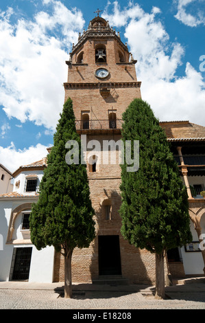 L'église Santa Maria la Mayor, Ronda, Malaga, Andalousie, Espagne Banque D'Images