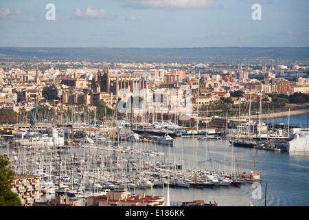 Vue panoramique depuis le château de Bellver, Palma de Mallorca, Majorque, Espagne, Europe Banque D'Images