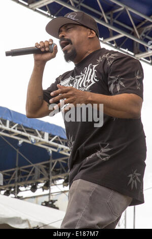 Shakopee, Minnesota, USA. 25 mai, 2014. Le rappeur SEN DOG effectue avec Cypress Hill au festival de musique 2014 Quoi à Shakopee, Minnesota Crédit : Daniel DeSlover/ZUMAPRESS.com/Alamy Live News Banque D'Images