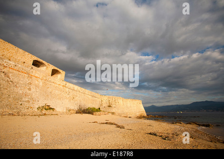 Citadelle et plage, Ajaccio, Corse, France, Europe Banque D'Images