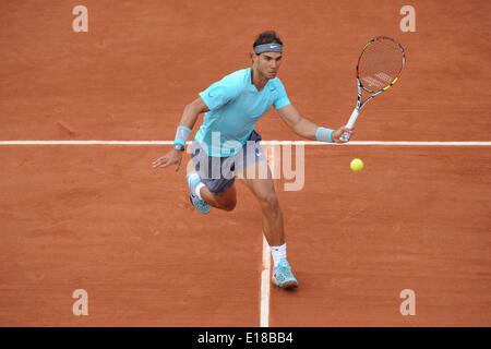 Paris, France. 26 mai, 2014. Open de France 2014, de Roland Garros, Paris, tournoi du Grand Chelem de tennis de l'ITF, Rafael Nadal (Esp) : Action de Crédit Plus Sport/Alamy Live News Banque D'Images