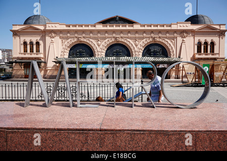 Métro à l'ancienne gare mapocho centre culturel maintenant Santiago Chili Banque D'Images