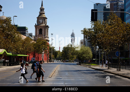 Avenida Libertador General Bernardo O'Higgins centre-ville de Santiago du Chili Banque D'Images