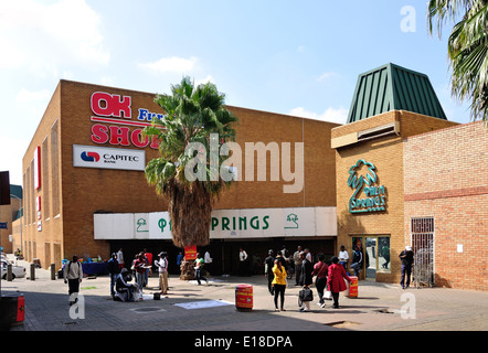 Entrée au centre commercial de Palm Springs, Springs, East Rand, la Province de Gauteng, Afrique du Sud Banque D'Images