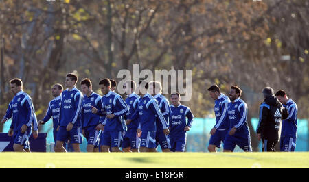 Buenos Aires, Argentine. 26 mai, 2014. Les joueurs de l'équipe nationale de football de l'Argentine prendre part à une session de formation à la propriété de l'Assossiation Soccer argentin, dans la ville de Ezeiza, Argentine, le 26 mai 2014. Credit : Juan Roleri/TELAM/Xinhua/Alamy Live News Banque D'Images