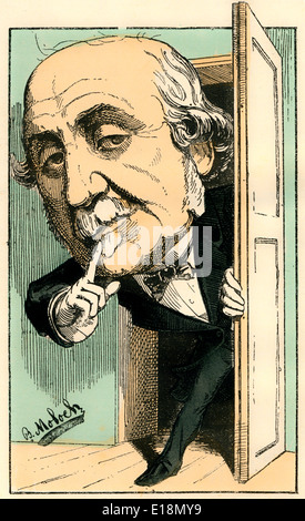 Jacques-Victor-Albert, 4e duc de Broglie, 1821 - 1901, un homme politique monarchiste français, , la caricature politique, en 1882, par philippe Banque D'Images