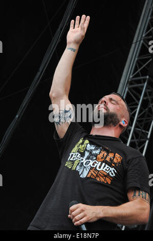 24 mai 2014 - San Antonio, États-Unis - Jesse Leach avec Killswitch Engage effectue au cours de River City Rockfest au AT&T Center le 24 mai 2014 à San Antonio, Texas. (Crédit Image : © Manuel Nauta/NurPhoto ZUMAPRESS.com) / Banque D'Images