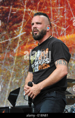 24 mai 2014 - San Antonio, États-Unis - Jesse Leach avec Killswitch Engage effectue au cours de River City Rockfest au AT&T Center le 24 mai 2014 à San Antonio, Texas. (Crédit Image : © Manuel Nauta/NurPhoto ZUMAPRESS.com) / Banque D'Images