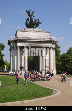 Wellington Arch Hyde Park Corner London Banque D'Images