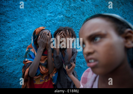 Les enfants à Harar, en Ethiopie. Banque D'Images