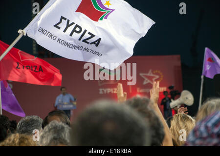 Au cours de l'événement électoral grecs Parti Syriza. Scrutin pour l'élection au Parlement européen le 25 mai 2014. 22.05.2014 Banque D'Images