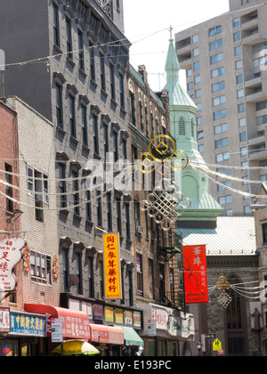 Boutiques et Scène de rue, Chinatown, NEW YORK, USA Banque D'Images