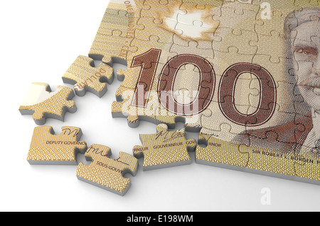 Dollar canadien Puzzle Banque D'Images