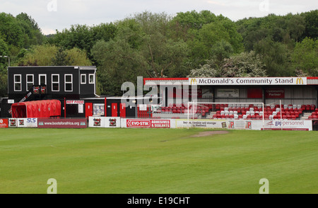 Avis de joueurs et tunnel à Sheffield Football Club, le premier club de football, Derbyshire, Angleterre, Royaume-Uni. Banque D'Images