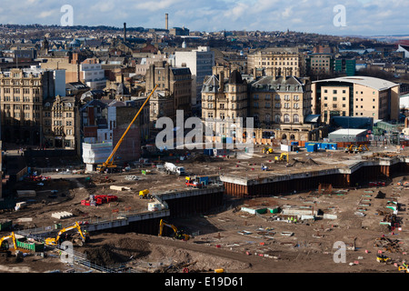 Construction de la Westfield Shopping Mall, Bradford, 2014. Banque D'Images