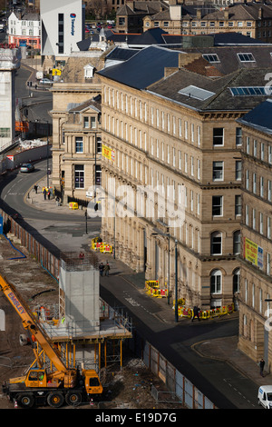 Construction de la Westfield Shopping Mall, Bradford, 2014. Banque D'Images