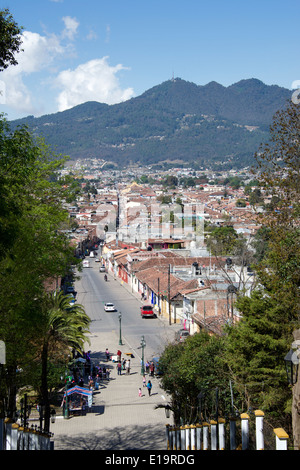 Vue de dessus du centre historique de San Cristobal de las Casas, Chiapas, Mexique Banque D'Images