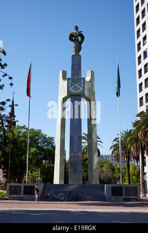 Monument commémoratif de la police dans la région de plaza martires de carabiniers Santiago Chili Banque D'Images