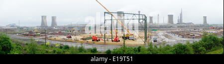 Voir le complexe chimique de Billingham, anciennement ici, avec construction de l'usine de gaz et de pétrole de SNF en premier plan.2014 Banque D'Images