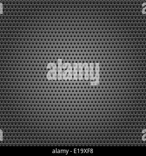 Surface de métal chrome transparent, fond perforée Illustration de Vecteur