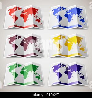 Jeu de cartes colorées du monde. Vector illustration 10eps Illustration de Vecteur