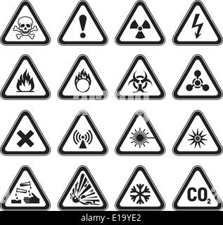 Ensemble d'Triangular-Warning Danger black Illustration de Vecteur