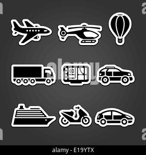 Set transportation icons autocollants Illustration de Vecteur