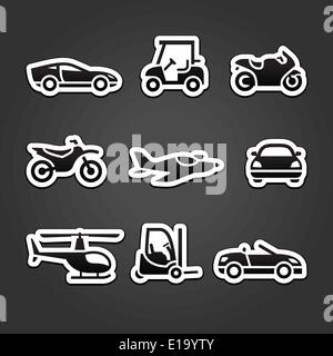 Transports - autocollants set icons Illustration de Vecteur