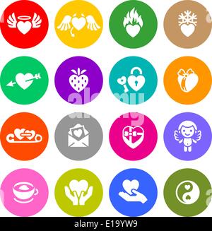 Définir des boutons de la Saint-Valentin, les symboles vectoriels Illustration de Vecteur