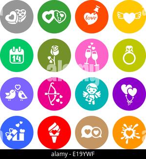 Définir la Saint-Valentin, boutons signes vecteur Illustration de Vecteur