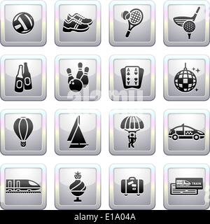 Des signes. Vacances, Voyages et loisirs. Troisième série d'icônes Illustration de Vecteur