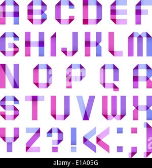 Lettres spectrale de ruban de papier plié-purple Illustration de Vecteur